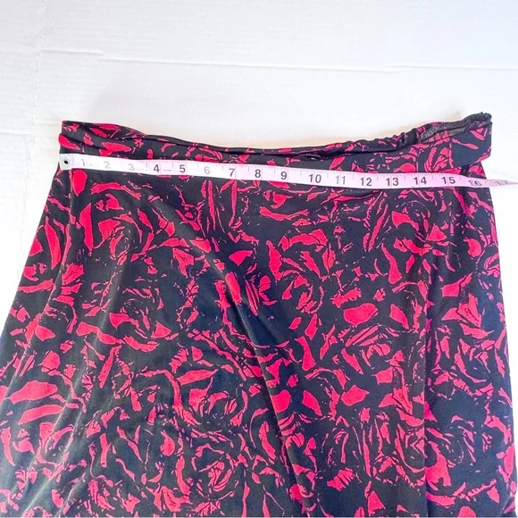 George Red & Black Rose Print A-Line Skirt – XL (16–18) - Picture 5 of 9